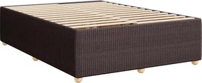 vidaXL Κρεβάτι Boxspring με Στρώμα Σκούρο Καφέ 140x200 εκ Υφασμάτινο