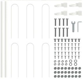 vidaXL Φράχτης Κήπου  με Τόξο - Λευκό, 6.8μ x 0.6μ, από Χάλυβα