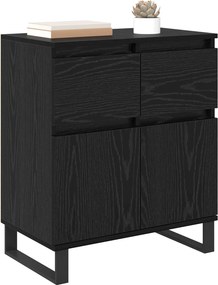 vidaXL Πλαϊνό γραφείο με συρτάρι Μαύρη Οξυά 60 x 35 x 70 cm