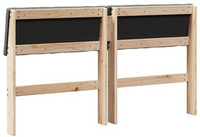 vidaXL Ταπετσαρισμένο κεφαλάρι Σκούρο Γκρι 140 cm Στερεά ξυλεία πεύκου