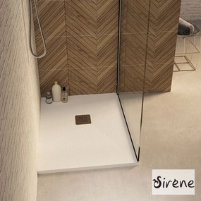 Sirene Slate 80x100 S10080 - Παραλληλόγραμμη ντουζιέρα μαρμαρινη - Λευκό Ματ
