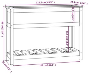 ΖΑΡΝΤΙΝΙΕΡΑ ΜΕ ΡΑΦΙ ΜΕΛΙ 111,5X34,5X81ΕΚ. ΑΠΟ ΜΑΣΙΦ ΞΥΛΟ ΠΕΥΚΟΥ 823769