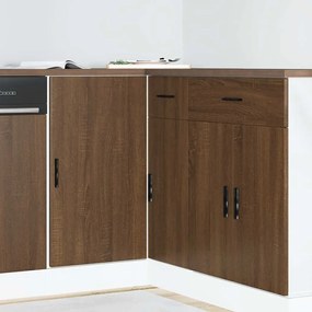 vidaXL Ντουλάπι βάσης νεροχύτη Lyon Καφέ Δρυς από Επεξεργασμένο Ξύλο