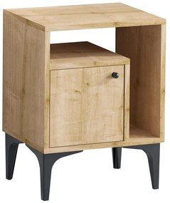 Κομοδίνο Nuno 393MRD1415 40x35x55cm Oak-Black