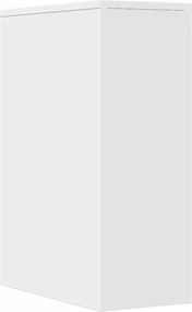 vidaXL Ντουλάπι Μπάνιου Στενό με Ροδάκια Λευκό Επεξ. Ξύλο