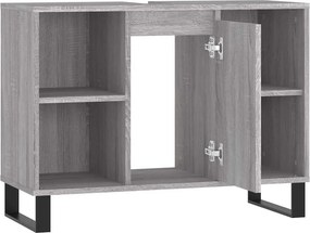 vidaXL Ντουλάπι Μπάνιου Γκρι Sonoma 80 x 33 x 60 εκ. από Επεξεργ. Ξύλο