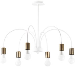 Φωτιστικό Οροφής - Πλαφονιέρα Sorek 584TTM1261 68x68x50cm 6xE27 40W White-Gold Opviq