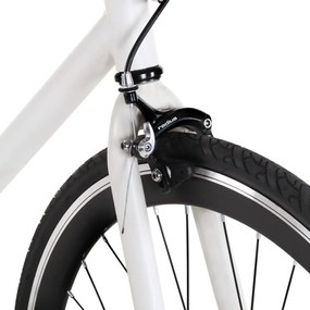 vidaXL Ποδήλατο Μονής Ταχύτητας Λευκό και Μαύρο 700c 55 εκ.