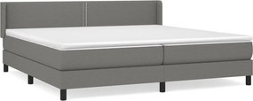 vidaXL Κρεβάτι Boxspring με Στρώμα Σκούρο Γκρι 200x200 εκ. Υφασμάτινο