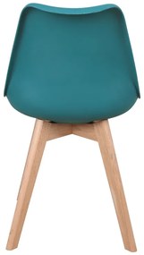 Καρέκλα Gaston pakoworld PP-PU μπλε απόχρωση- φυσικό πόδι 58x47x85εκ (1 τεμάχια)