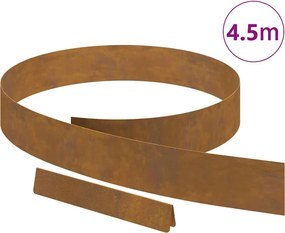 vidaXL Περίγραμμα γκαζόν Σκ rusty 450 x 0.05 x 15 εκ