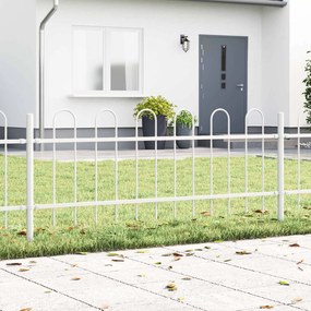 vidaXL Φράχτης Κήπου 5 pcs Λευκό 8,5 x 0,6 μ Ατσάλι με Πούδρα
