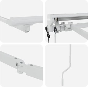 vidaXL Σκελετός Τέντας Λευκό 3,5 x 2 m Ατσάλι με Πούδρα