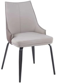 Καρέκλα Nora ΕΜ174,3 47x57x83cm Cappuccino-Black Metal, Technoderma