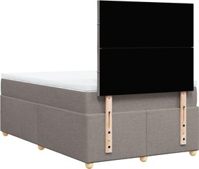 vidaXL Κρεβάτι Boxspring με Στρώμα Taupe 120x190 εκ. Υφασμάτινο