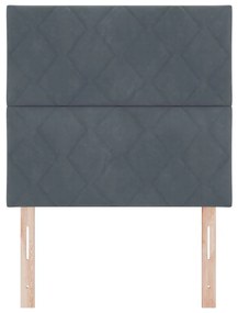 vidaXL LED Κεφαλάρι με φώτα λωρίδας LED Σκούρο γκρι 90 cm Βελούδο