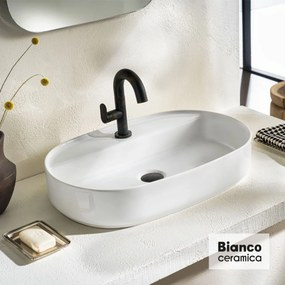 Bianco Ceramica Orbit Eπιτραπέζιος Πορσελάνινος Νιπτήρας 60x40εκ Λευκό Γυαλιστερό