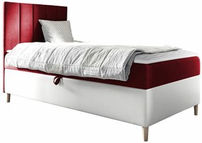 Κρεβάτι continental Baltimore 170, Μονόκλινο, Continental, Κόκκινο, 90x200, Οικολογικό δέρμα, Ταπισερί, Τάβλες για Κρεβάτι, 92x208x115cm, 65 kg
