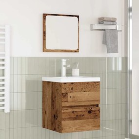 vidaXL Σετ Επίπλων Μπάνιου με συρτάρι 2 pcs Παλαιό Ξύλο και Λευκό