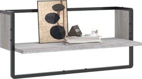 vidaXL Ράφι Τοίχου με Μπάρα Γκρι Sonoma 65x25x30 εκ.