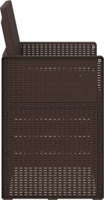 vidaXL Καρέκλες Εστιατορίου Κήπου 2 pcs Καφέ PP