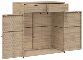 Ντουλάπι Αποθήκευσης Κήπου Beige 105x55x113 εκ. Συνθετικό Ρατάν - Μπεζ