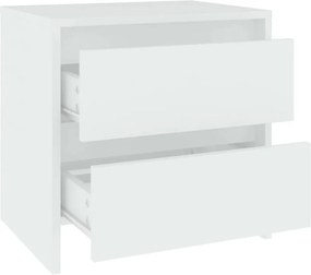 vidaXL Κομοδίνο Λευκό 45 x 34,5 x 44,5 εκ. από Μοριοσανίδα