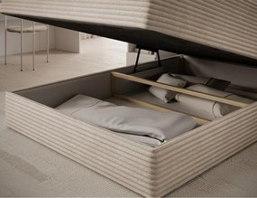 Επενδυμένο Κρεβάτι Mitalo-Μπεζ-140 x 200