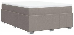 Κρεβάτι Boxspring με Στρώμα Taupe 140x190 εκ. Υφασμάτινο - Μπεζ-Γκρι