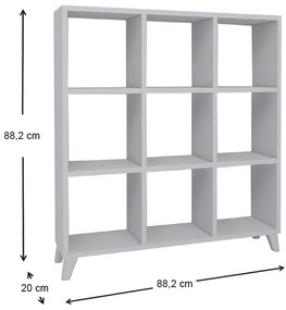 ΒΙΒΛΙΟΘΗΚΗ ΜΕΛΑΜΙΝΗΣ SAUL MEGAPAP ΧΡΩΜΑ ΛΕΥΚΟ 88,2X20X88,2ΕΚ.