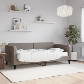 Καναπές Κρεβάτι με Στρώμα Taupe 90 x 200 εκ. Υφασμάτινο - Μπεζ-Γκρι