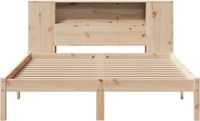 vidaXL Κρεβάτι Βιβλιοθήκη Χωρίς Στρώμα 120x200 εκ Μασίφ Ξύλο Πεύκο