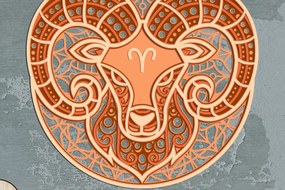 Intra απο ξύλο plywood 3mm-4mm πάχος Διακοσμητικό πάνελ τοίχου Aries Zodiac Δίασταση 40x40 cm INTRAFABR-100878746