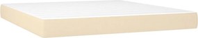 vidaXL Κρεβάτι Boxspring με Στρώμα &amp; LED Κρεμ 160x200 εκ. Υφασμάτινο