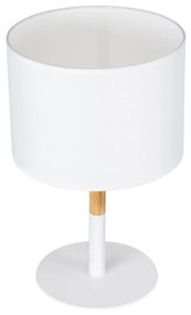 GloboStar® BRONX 01520 Μοντέρνο Επιτραπέζιο Φωτιστικό Πορτατίφ Μονόφωτο 1 x E27 Λευκό Μεταλλικό με Καπέλο Φ25xY40cm