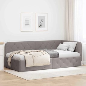 vidaXL Κρεβάτι Γωνίας Taupe 100 x 200 cm ύφασμα