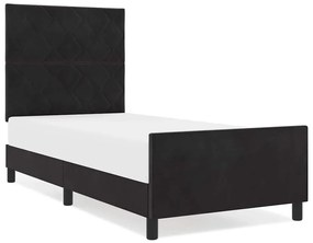 vidaXL Σκελετός Κρεβατιού με κεφαλάρι Μαύρο 100 x 200 cm Βελούδο