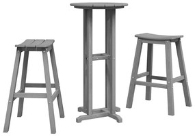 vidaXL Σετ Μπαρ Κήπου 3 pcs Ανοιχτό γκρι HDPE