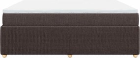 vidaXL Κρεβάτι Boxspring με Στρώμα Σκούρο Καφέ 180x200 εκ Υφασμάτινο
