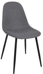 CELINA Καρέκλα Μέταλλο Βαφή Μαύρο, Ύφασμα Γκρι -  45x54x85cm