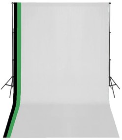 vidaXL Κιτ Στούντιο με 3 Βαμβακερά Φόντα και Ρυθμιζόμενη Βάση 3 x 5 μ.