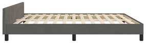 vidaXL Πλαίσιο Κρεβατιού με Κεφαλάρι Σκ. Γκρι 180x200 εκ. Βελούδινο