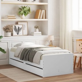 Πλαίσιο Κρεβατιού με Συρτάρια Λευκό 90 x 190 εκ. - Λευκό