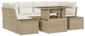 vidaXL Σετ Καναπέ Κήπου 7 pcs μπεζ και κρεμ 100 x 55 x 73 εκ
