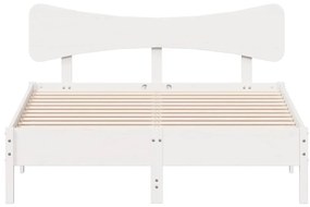 vidaXL Σκελετός Κρεβ. Χωρίς Στρώμα Λευκό 150x200 εκ Μασίφ Πεύκο