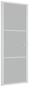 vidaXL Εσωτερική Πόρτα 76 x 201,5 εκ. Λευκό Ματ Γυαλί και Αλουμίνιο