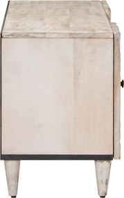 vidaXL Ντουλάπι TV Λευκό 105 x 33,5 x 46 εκ. Στερεό ξύλο μάνγκο