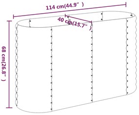 Ζαρντινιέρα Γκρι 114x40x68 εκ. Ατσάλι με Ηλεκτρ. Βαφή Πούδρας - Γκρι