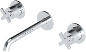 Μπαταρία νιπτήρα τοίχου 3 οπών με βαλβίδα Clic-Clac Εlle Cross La Torre -Xrwmio