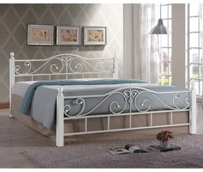 Κρεβάτι Adel Ε8206,1 Για Στρώμα 160x200cm 165x211x92cm White Διπλό Μέταλλο,Ξύλο